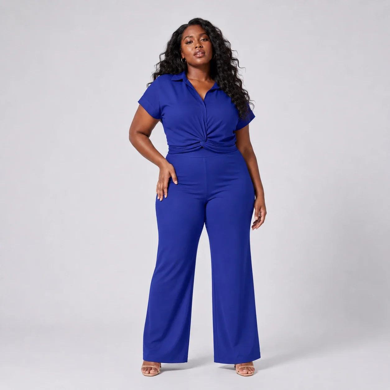 Twist Front Wide Leg Jumpsuit WHD0606453
