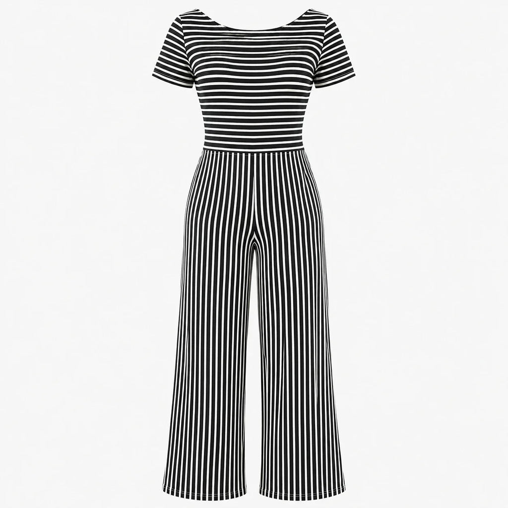 Striped Wide Leg Jumpsuit WHD0606454