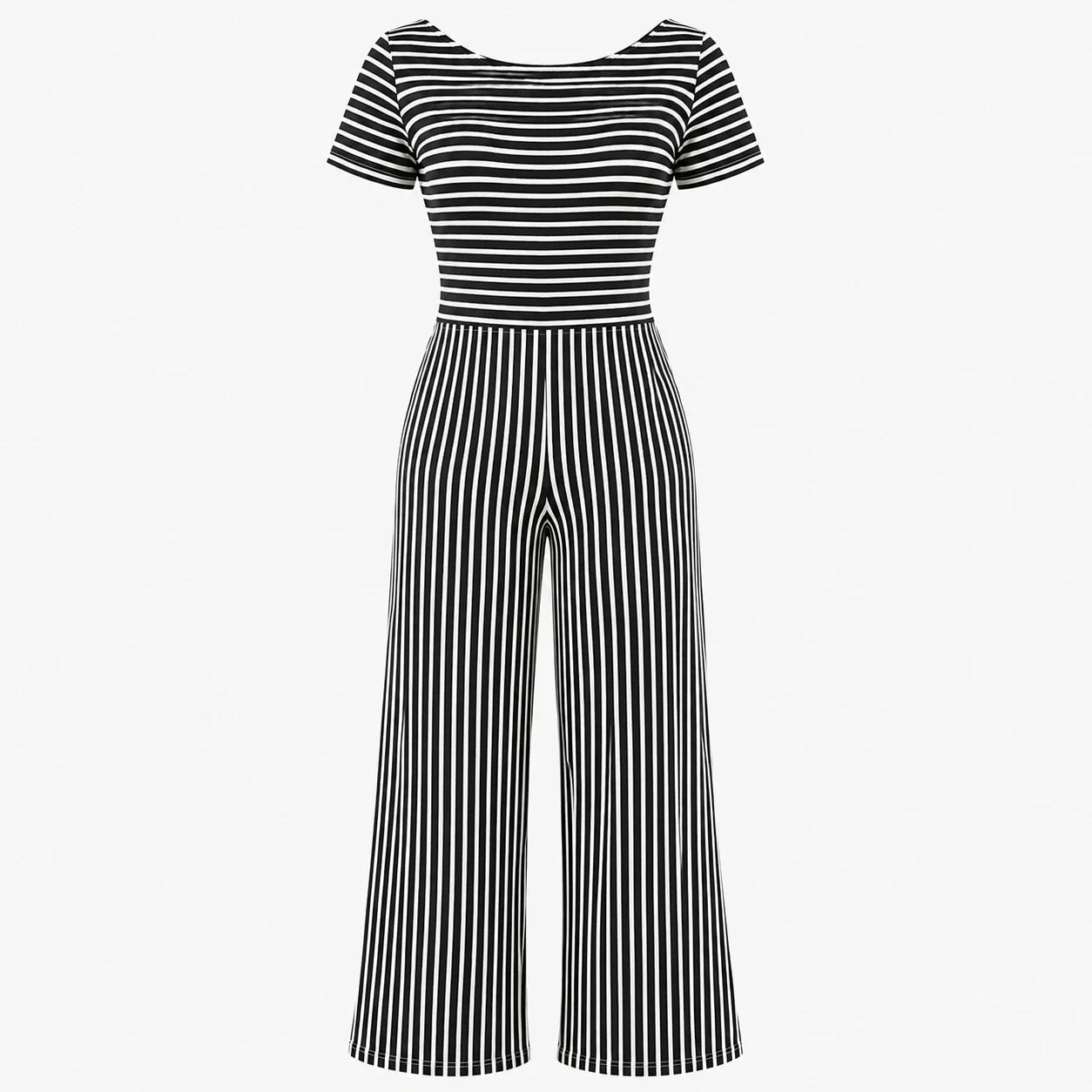 Striped Wide Leg Jumpsuit WHD0606454