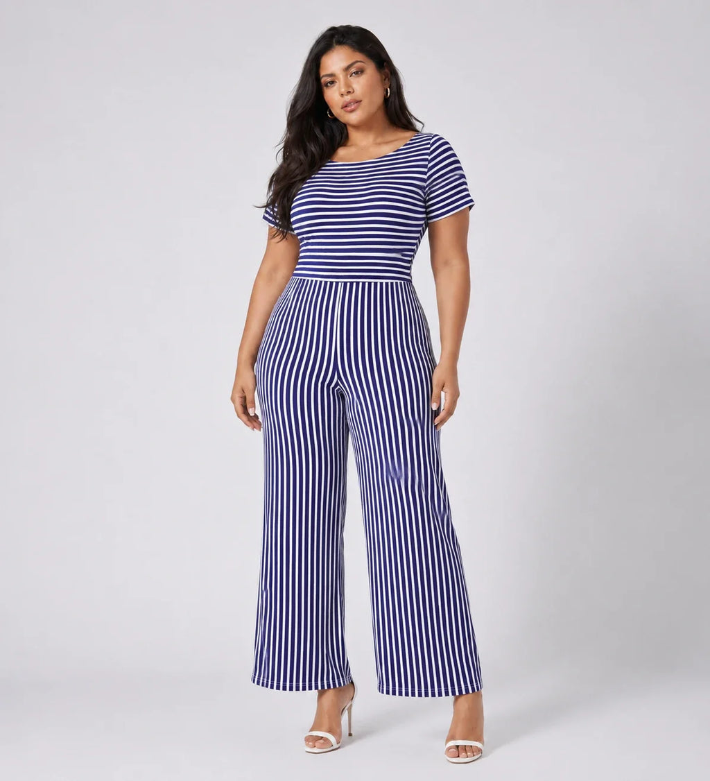 Striped Wide Leg Jumpsuit WHD0606454