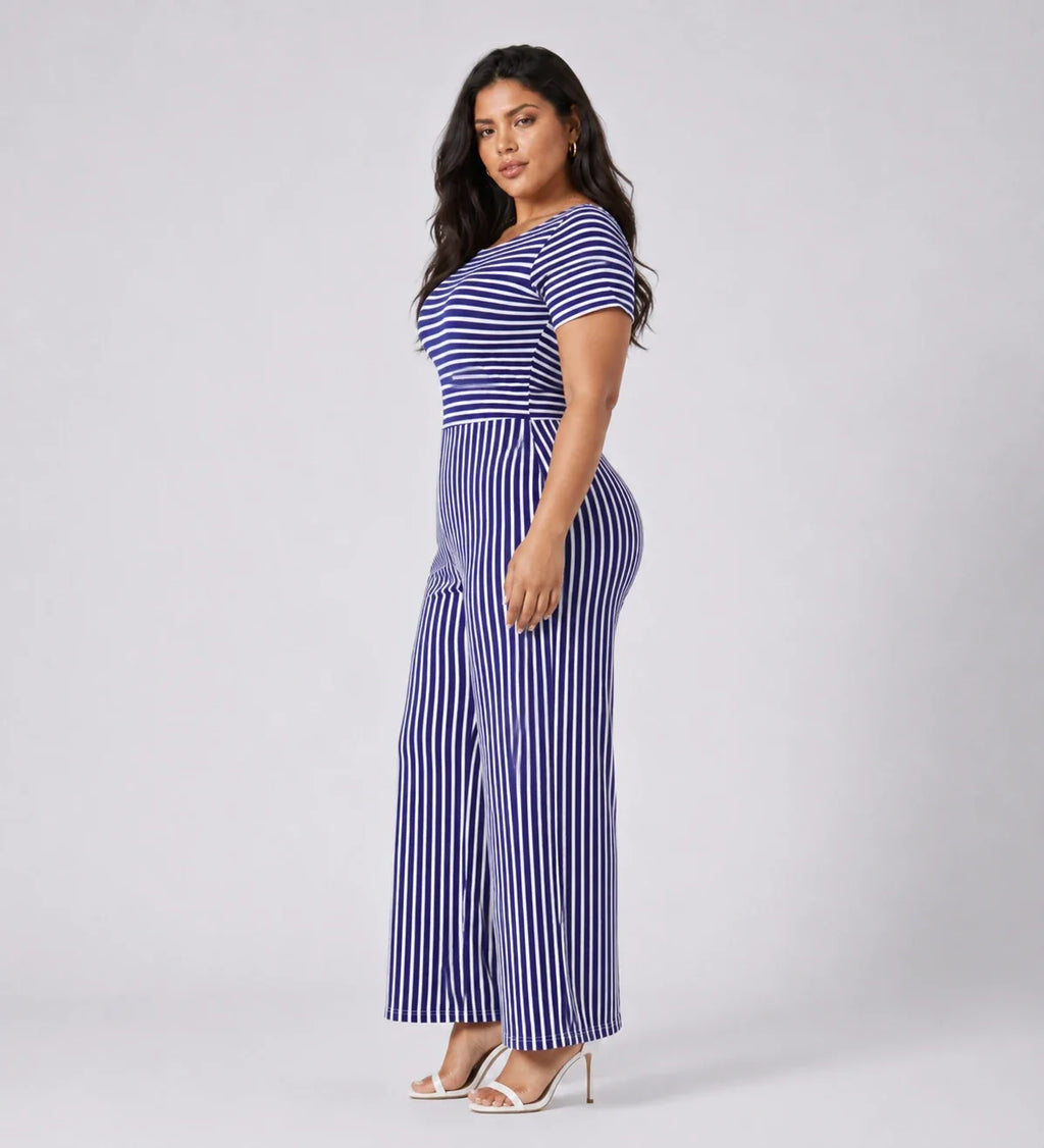 Striped Wide Leg Jumpsuit WHD0606454