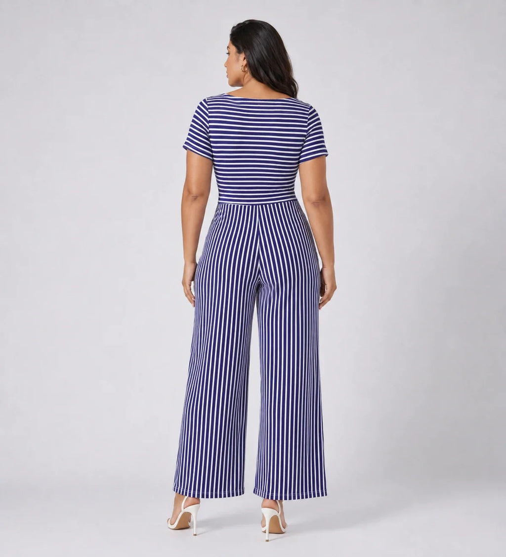 Striped Wide Leg Jumpsuit WHD0606454