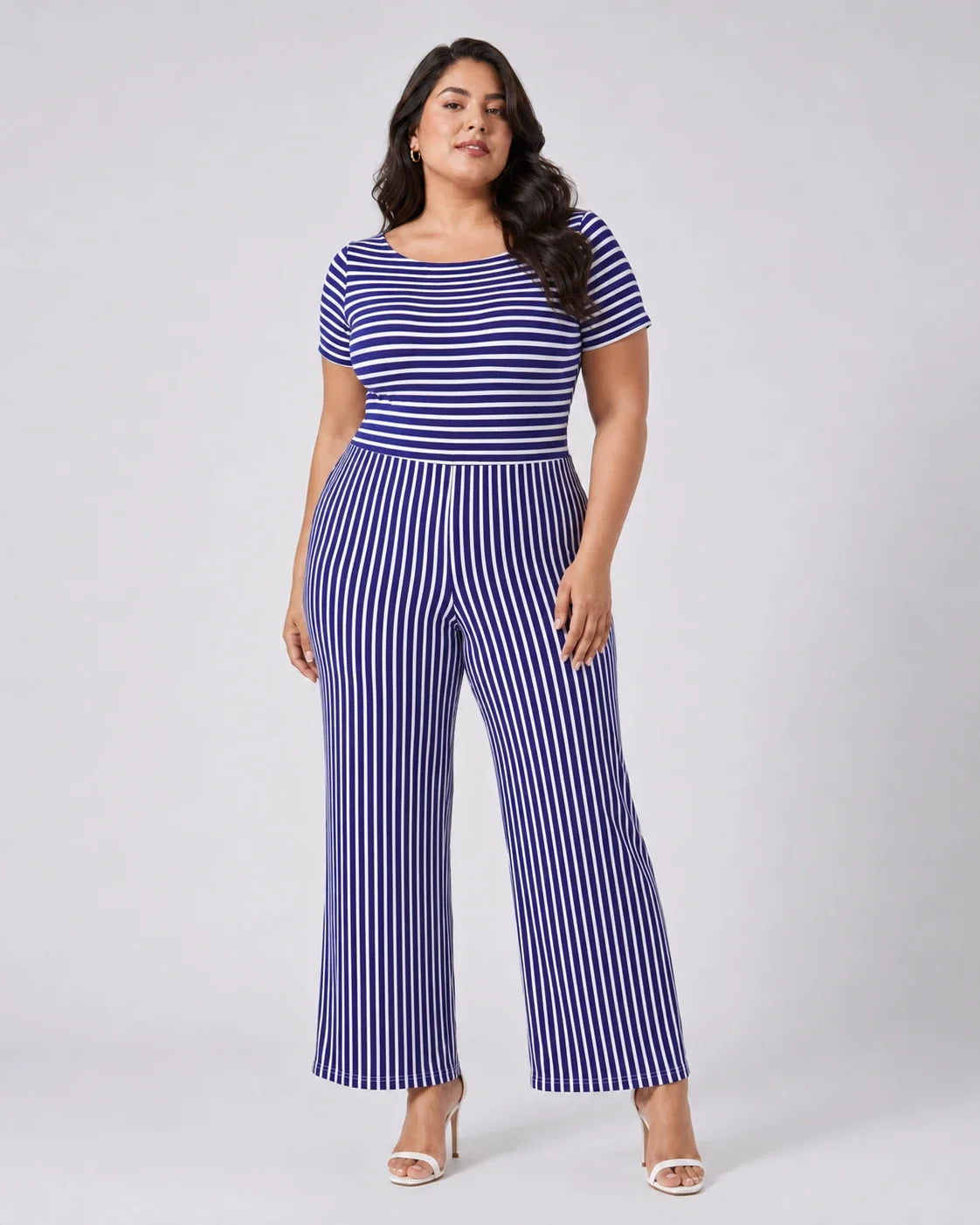 Striped Wide Leg Jumpsuit WHD0606454