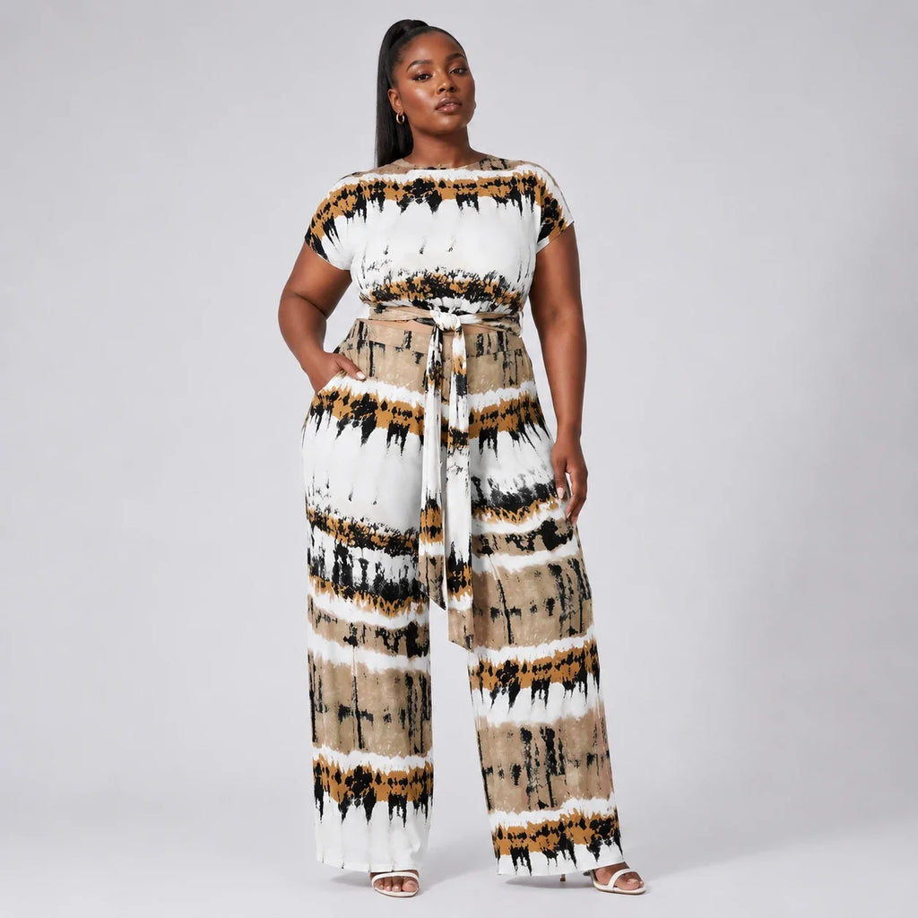 Tie-Dye Wide Leg Jumpsuit WHD0606456