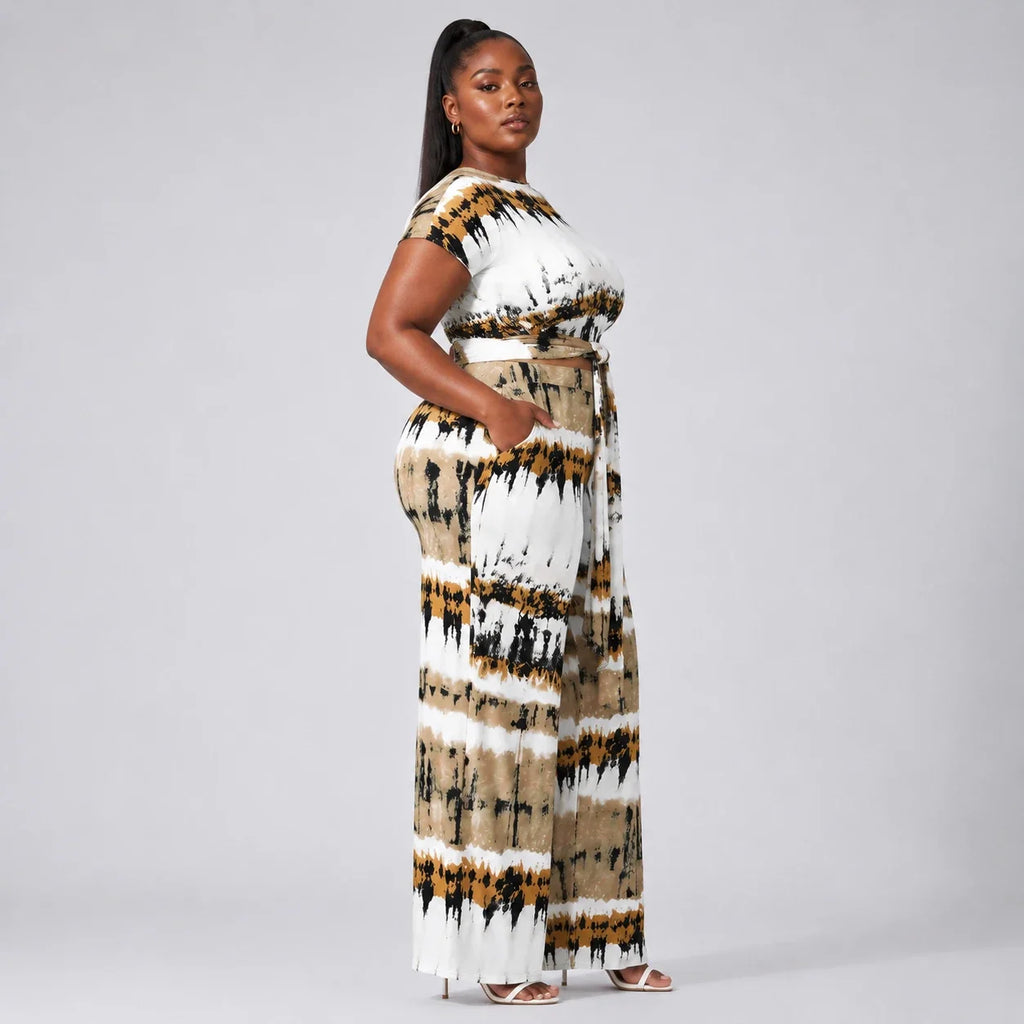 Tie-Dye Wide Leg Jumpsuit WHD0606456