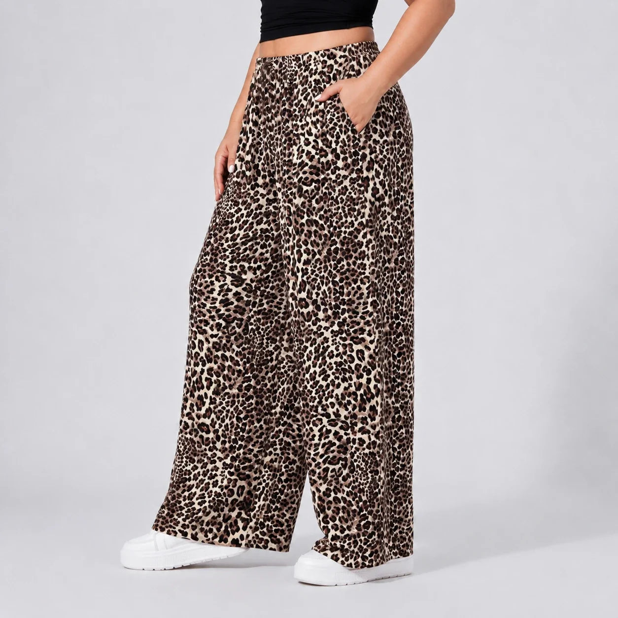 Leopard Wide Leg Pants WHD0606458