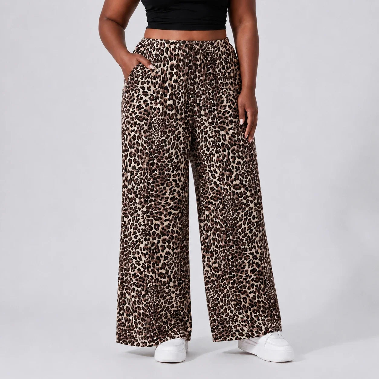 Leopard Wide Leg Pants WHD0606458