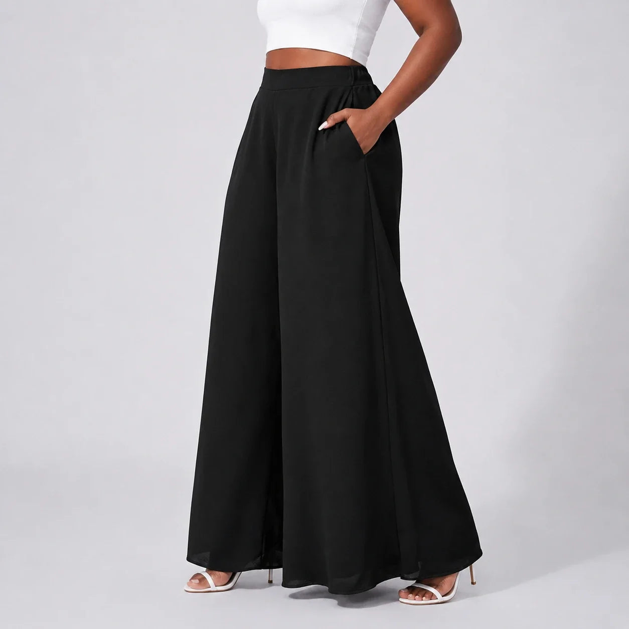 High Waist Wide Leg Pants WHD0606460