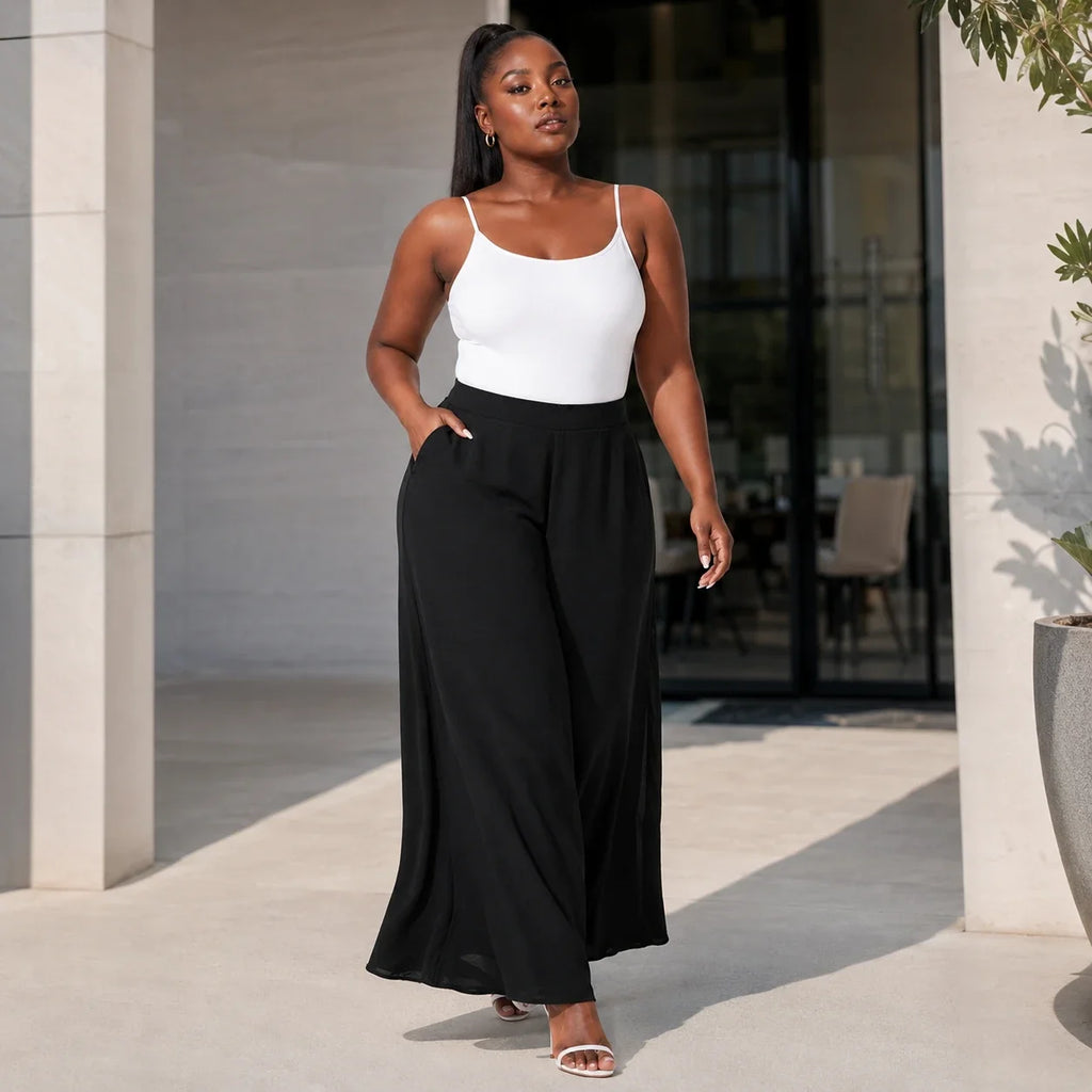 High Waist Wide Leg Pants WHD0606460