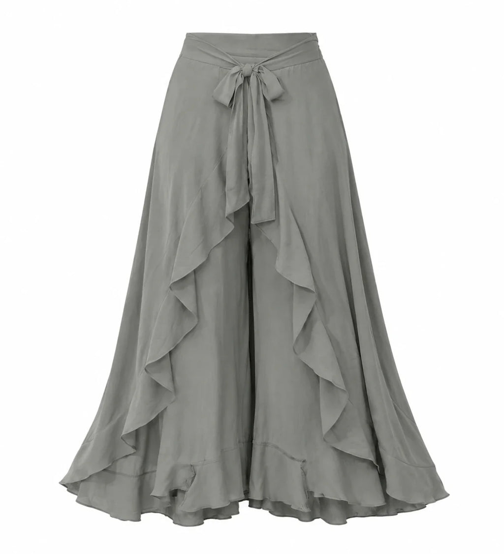 Tie-Waist Ruffle Maxi Skirt WHD0606461