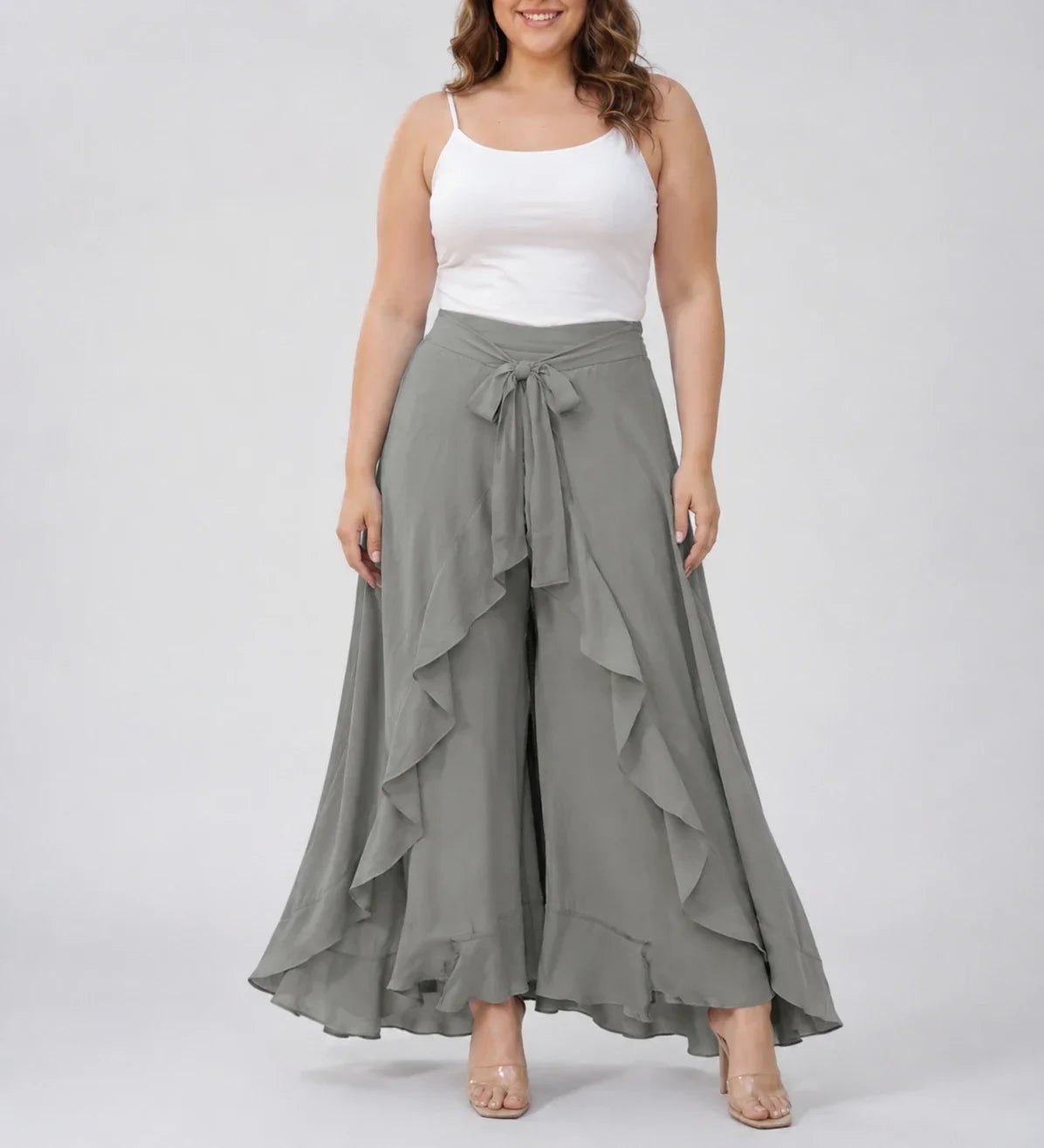 Tie-Waist Ruffle Maxi Skirt WHD0606461