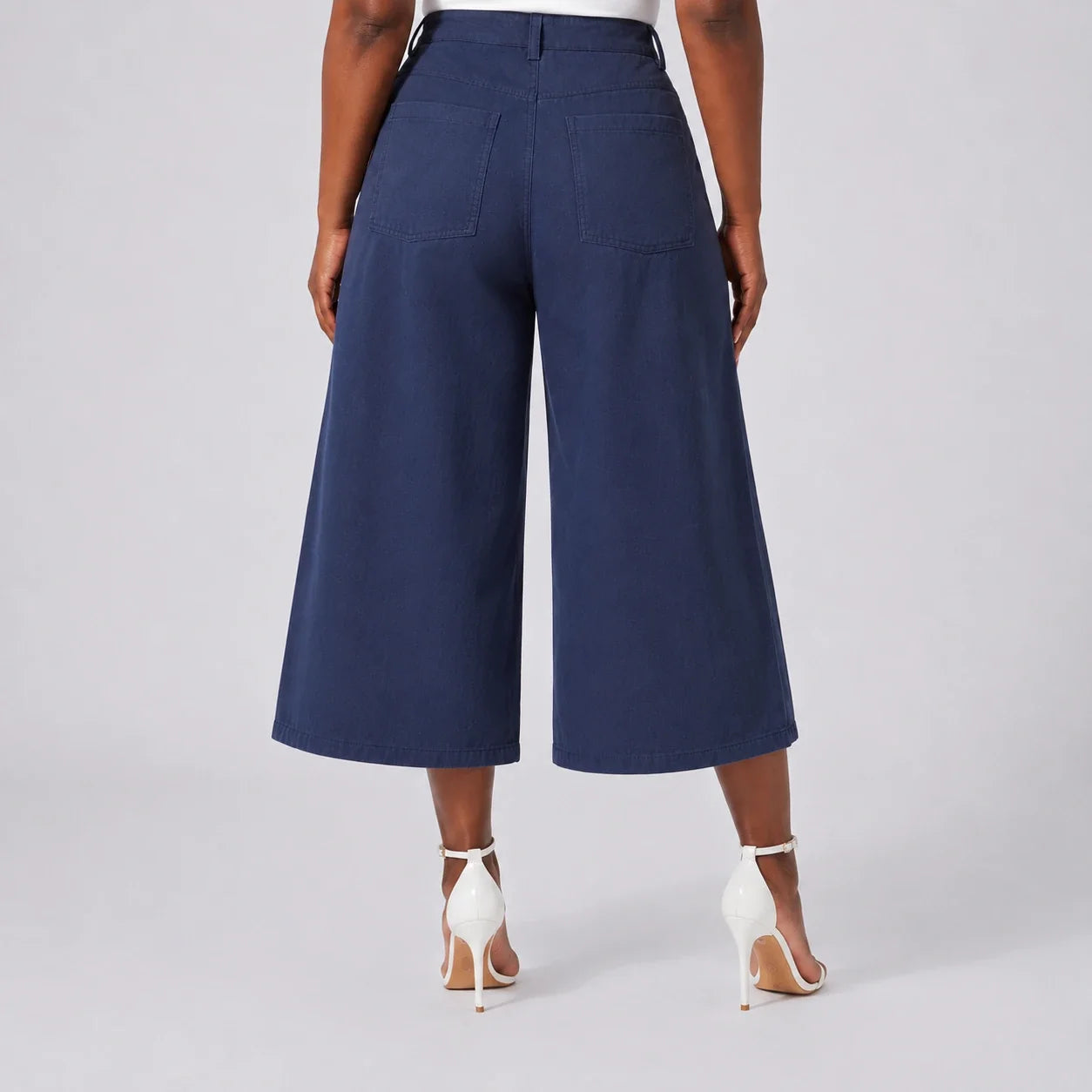 Wide Leg Cropped Culotte Pants WHD0606462