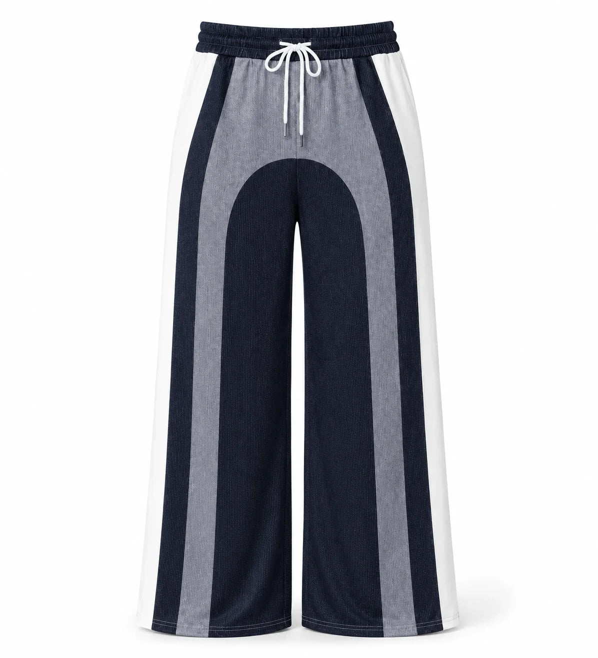 Colorblock Drawstring Wide Leg Pants WHD0606463
