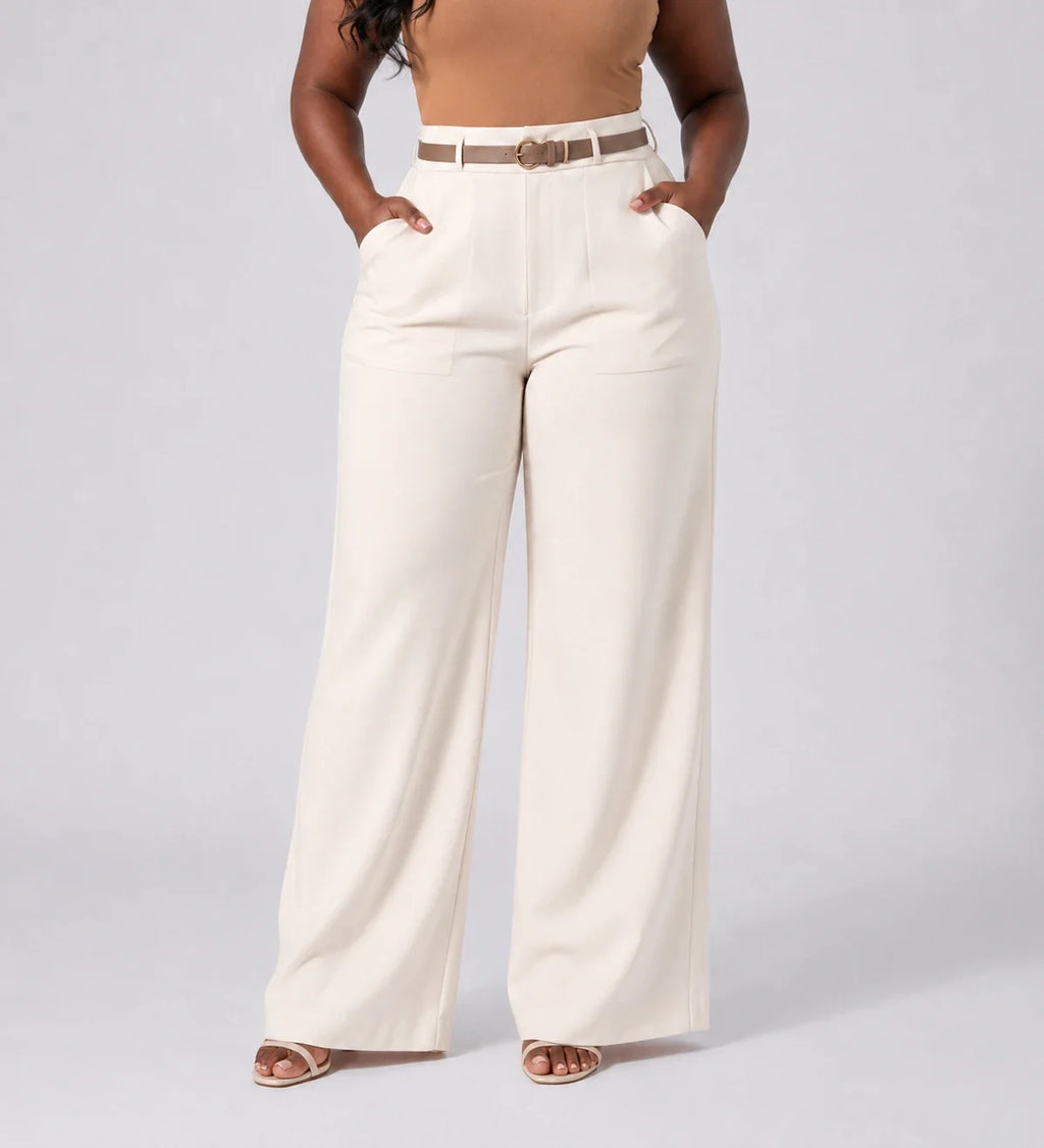 Ivory Wide Leg Pants WHD0606465