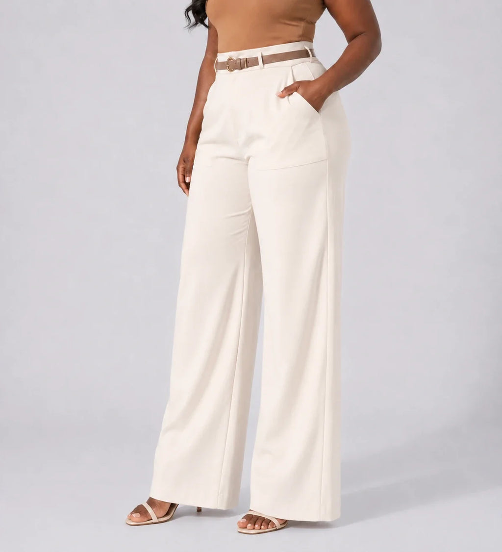 Ivory Wide Leg Pants WHD0606465