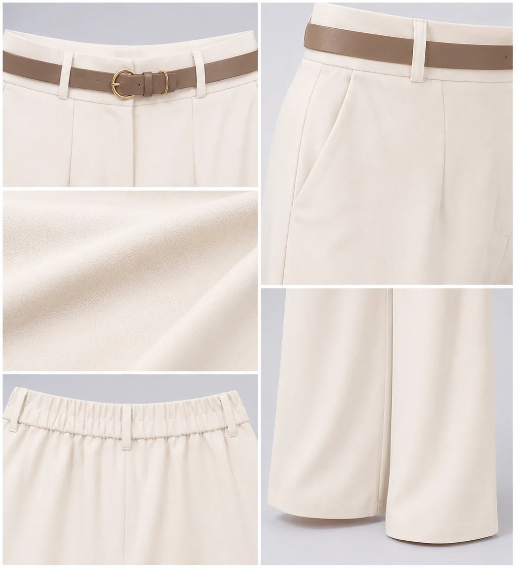 Ivory Wide Leg Pants WHD0606465