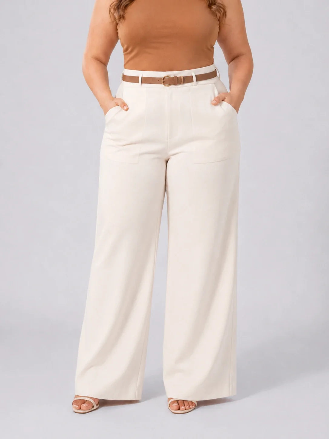 Ivory Wide Leg Pants WHD0606465