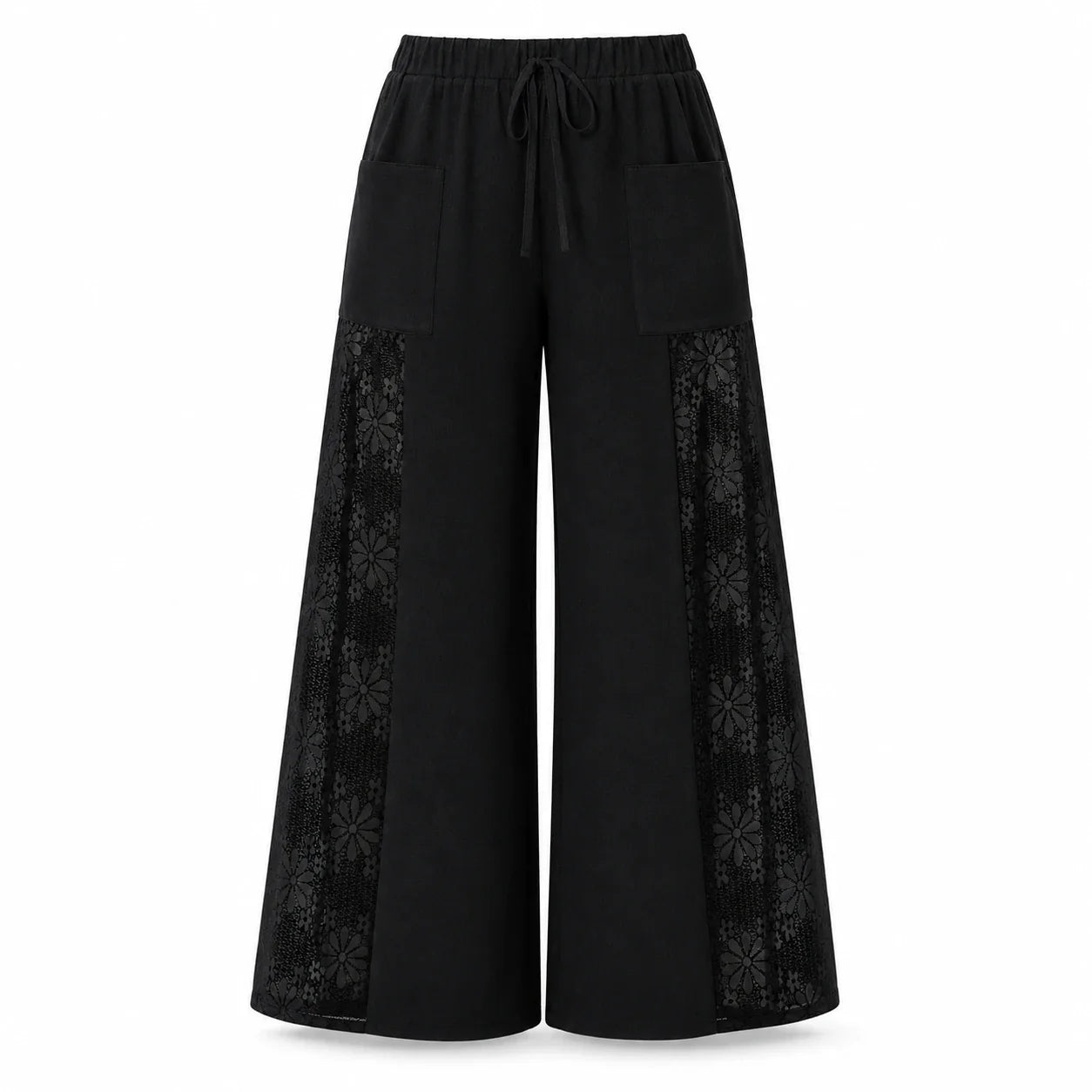 Lace Panel Wide Leg Pants WHD0606466
