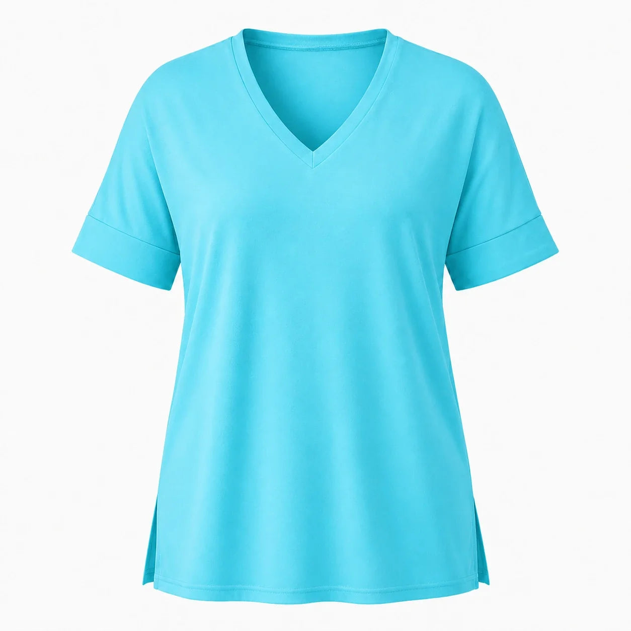 V-Neck Side Slit Tee WHD0606467