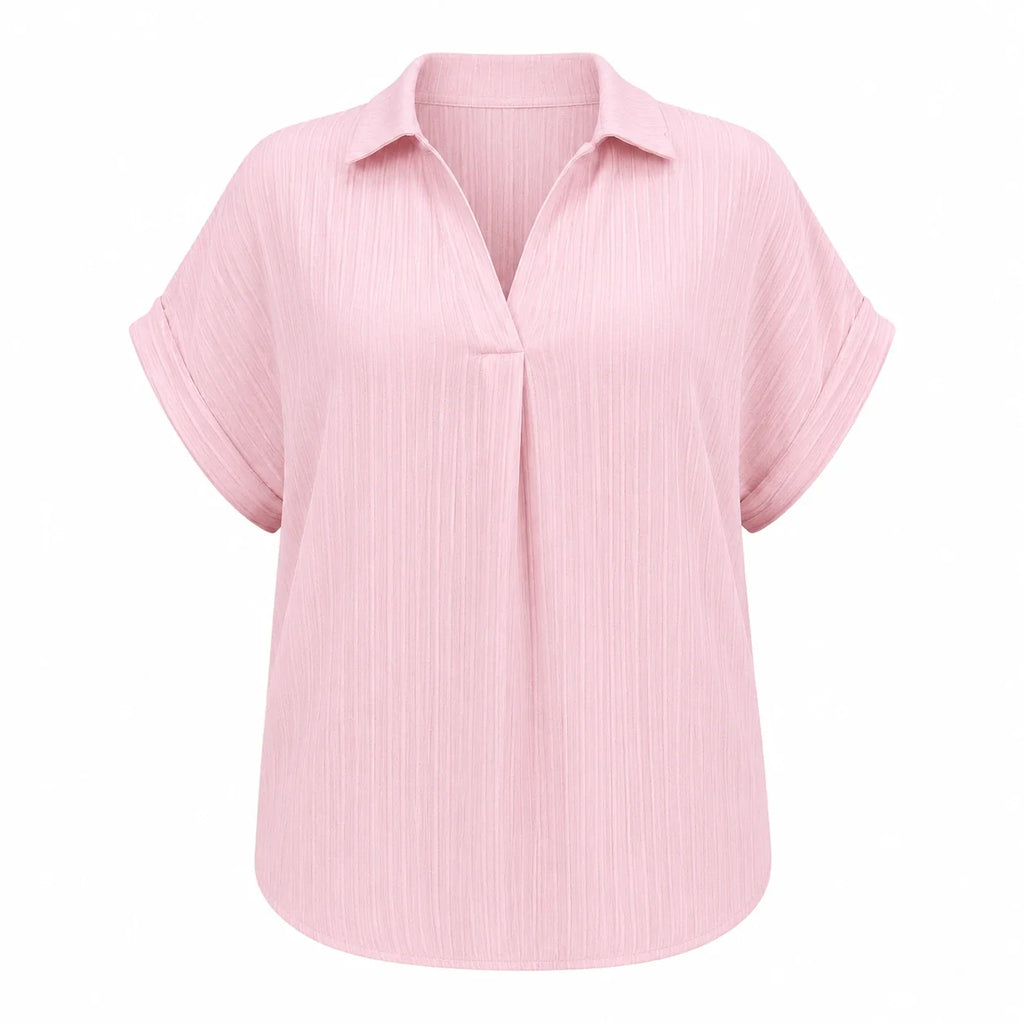Textured V-Neck Blouse WHD0606469