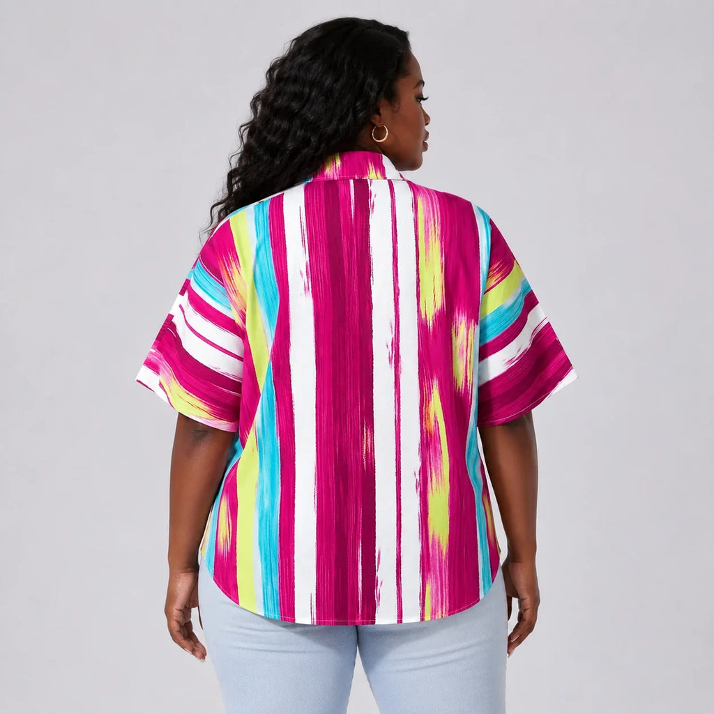 Brushstroke Stripe Button Shirt WHD0606470