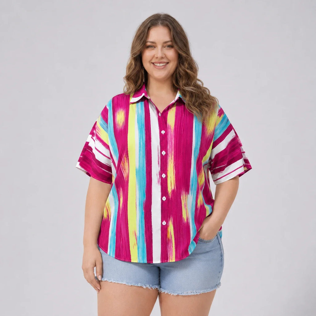 Brushstroke Stripe Button Shirt WHD0606470