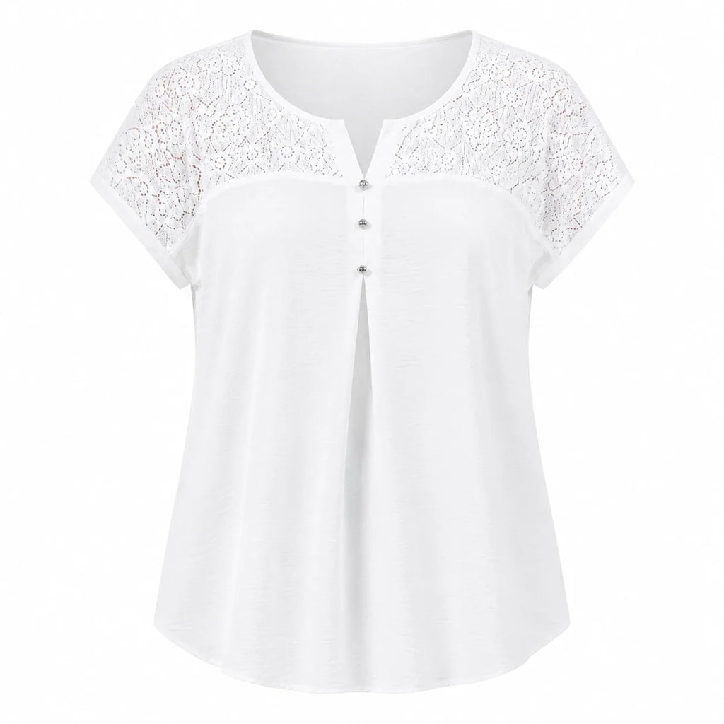 Lace Yoke Button Top WHD0606471