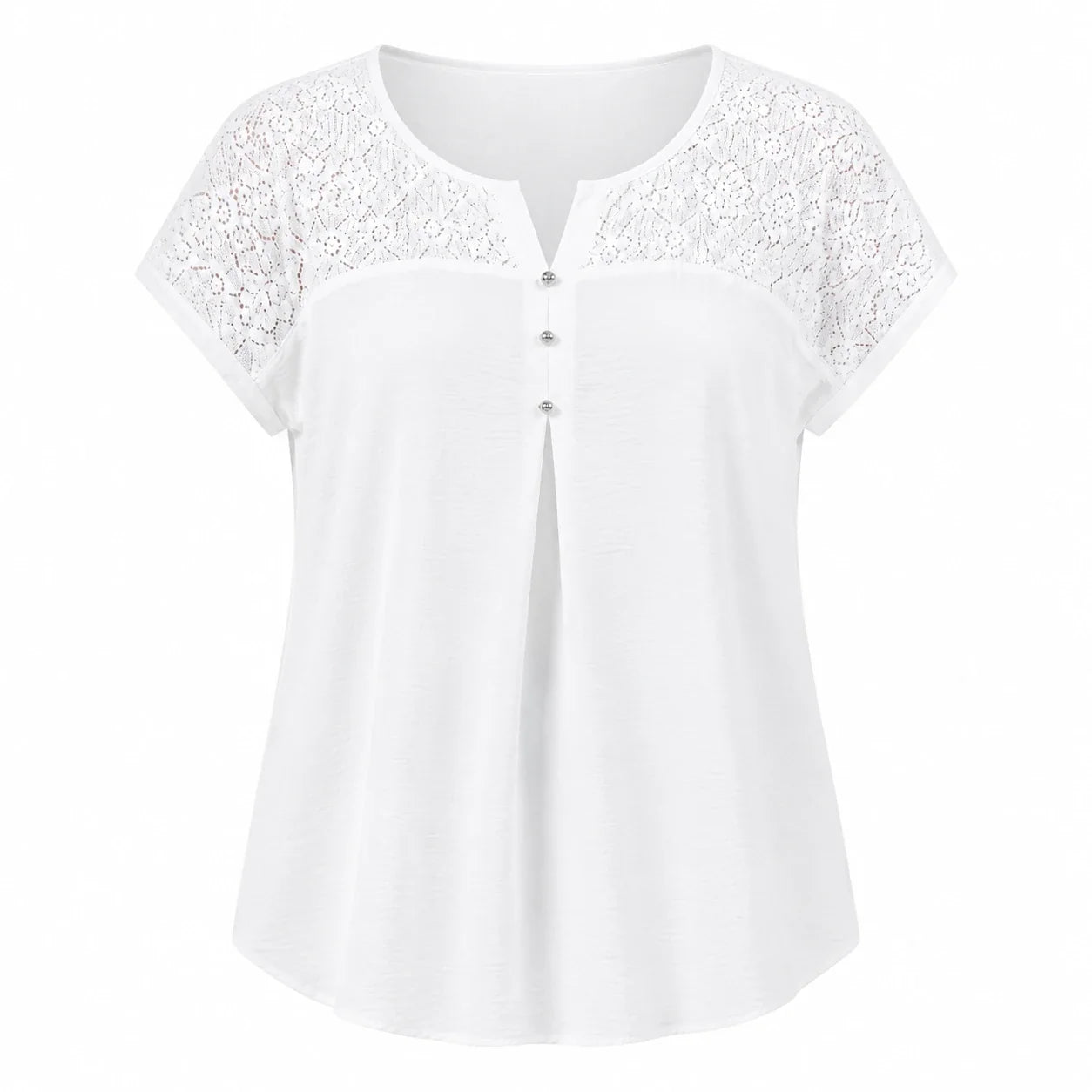 Lace Yoke Button Top WHD0606471