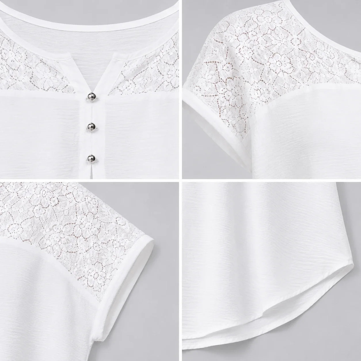 Lace Yoke Button Top WHD0606471