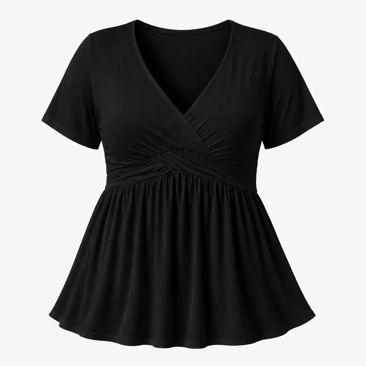 Surplice Peplum Tunic Top WHD0606474