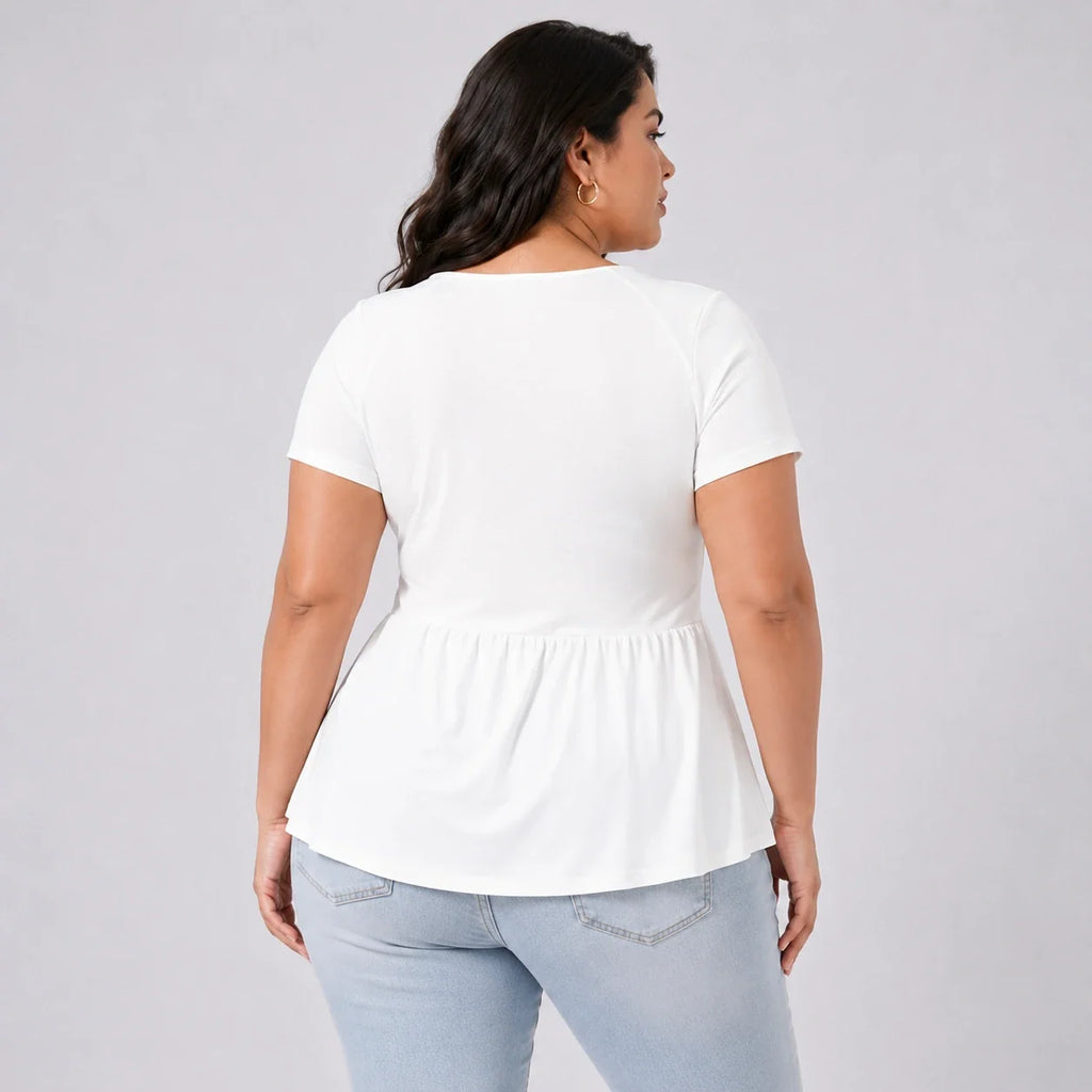 Surplice Peplum Tunic Top WHD0606474
