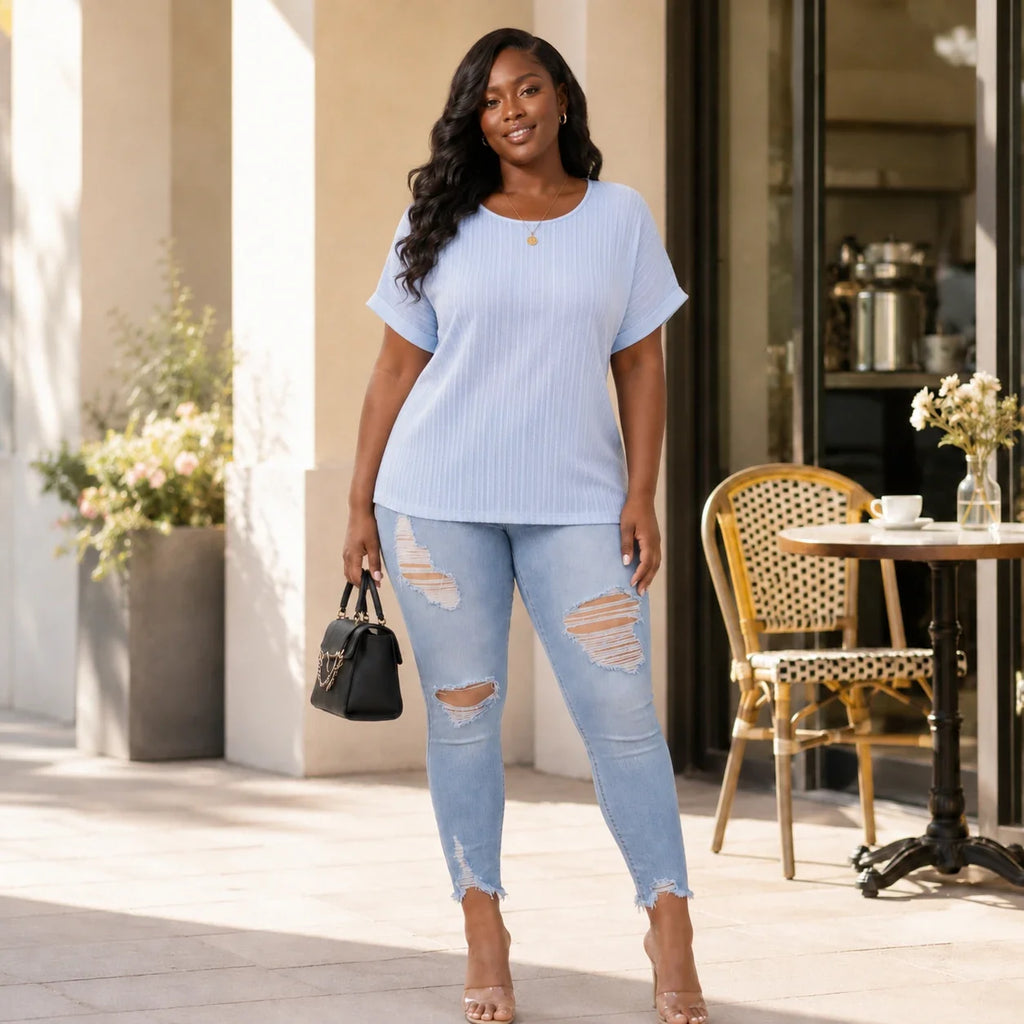 Textured Dolman Sleeve Top WHD0606475
