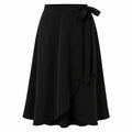 Tie-Waist Wrap Midi Skirt WHD0606478