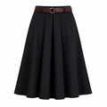 Belted Pleated Midi Skirt WHD0606479