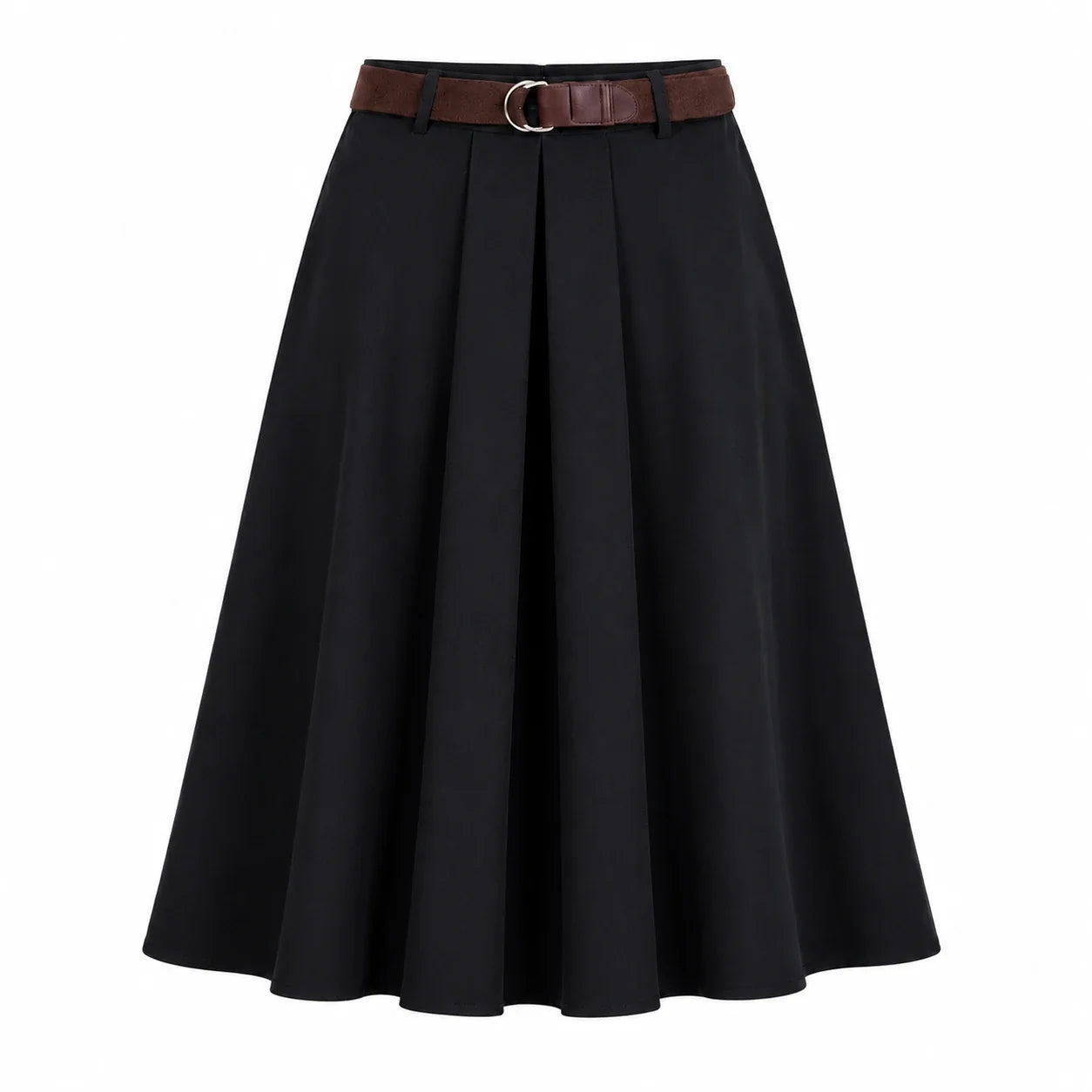 Belted Pleated Midi Skirt WHD0606479