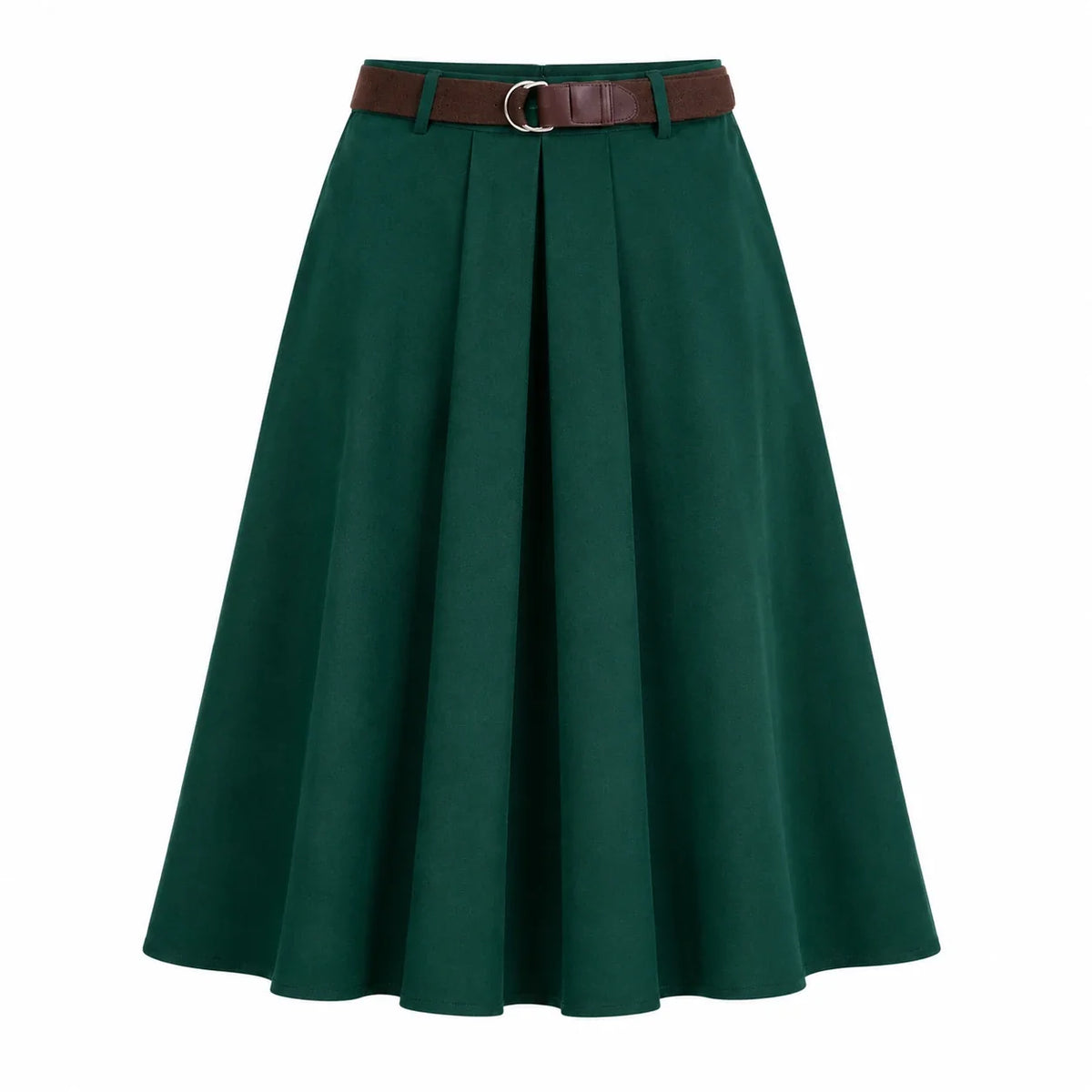 Belted Pleated Midi Skirt WHD0606479
