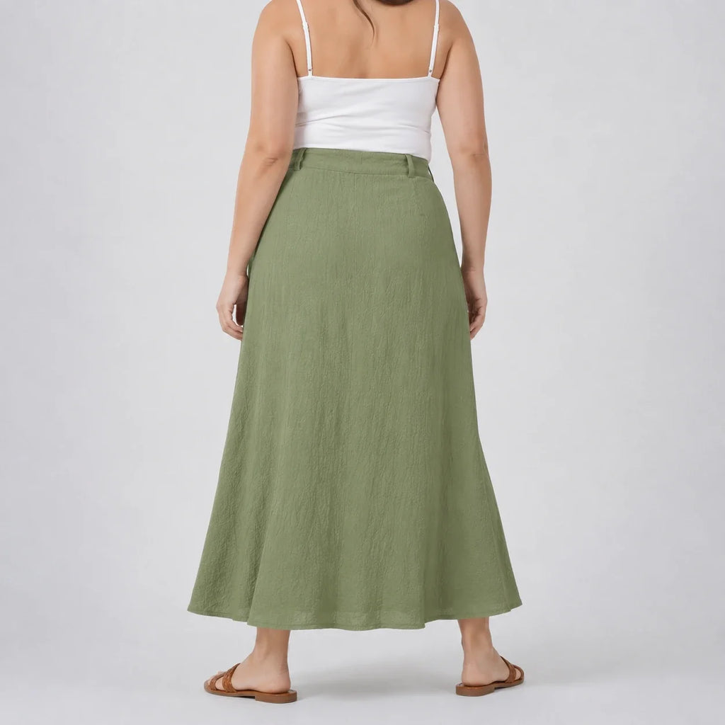 Button Front Maxi Skirt WHD0606480