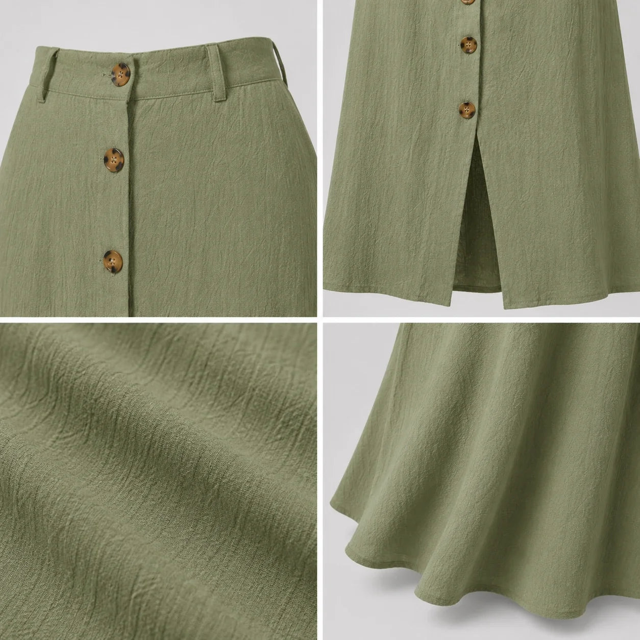 Button Front Maxi Skirt WHD0606480