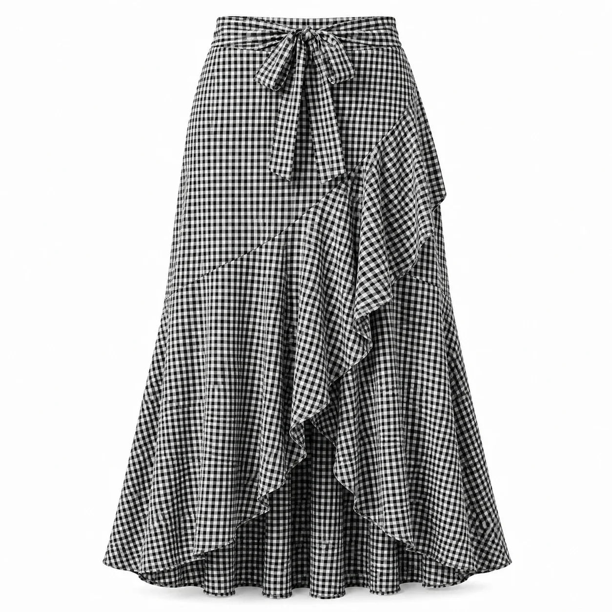 Ruffle Tie-Waist Maxi Skirt WHD0606481