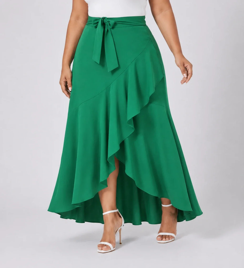 Ruffle Tie-Waist Maxi Skirt WHD0606481