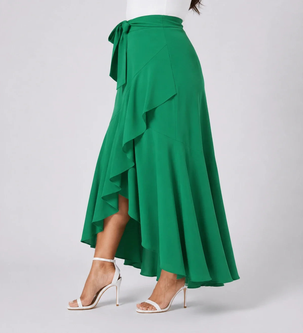 Ruffle Tie-Waist Maxi Skirt WHD0606481
