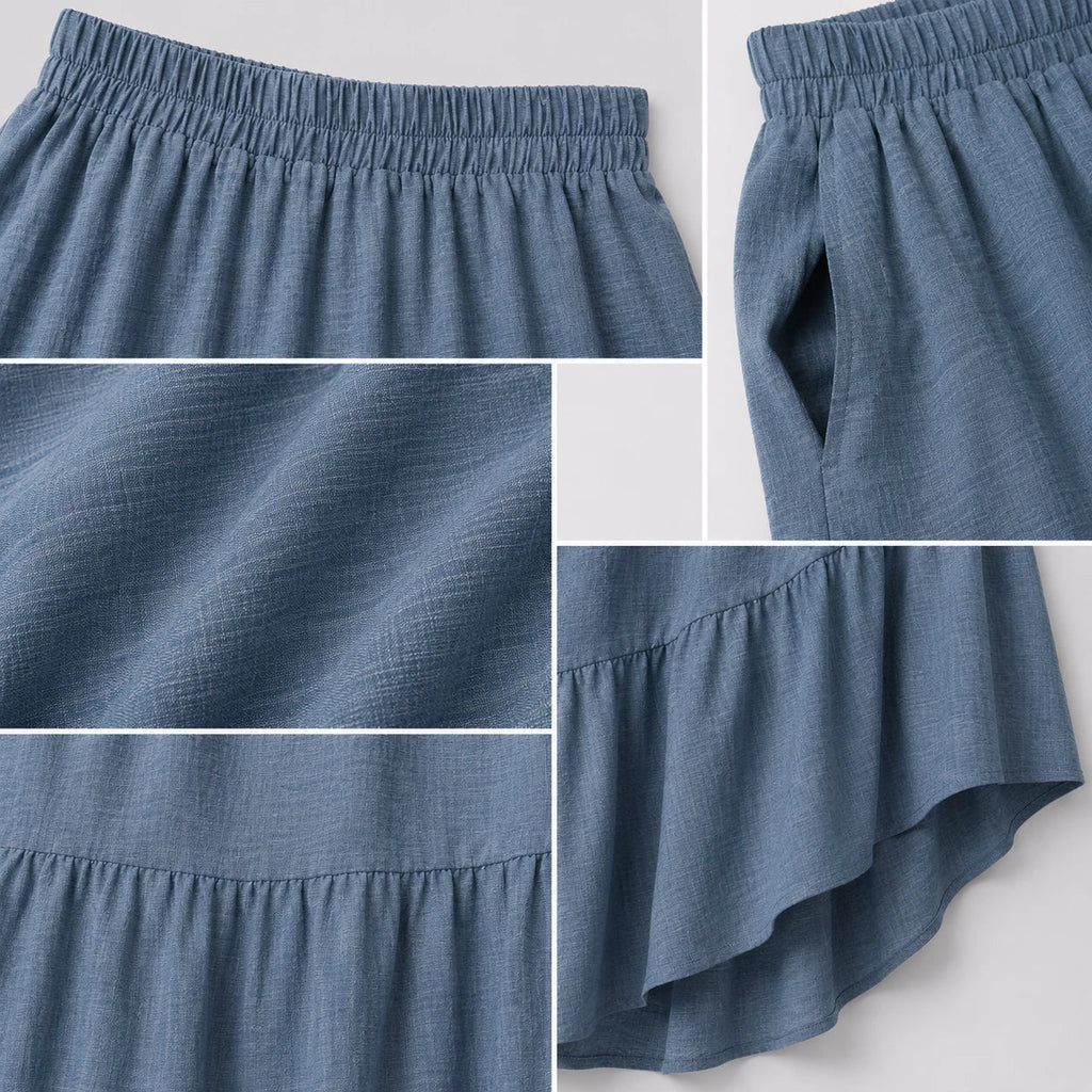 Tiered Elastic Waist Maxi Skirt WHD0606482