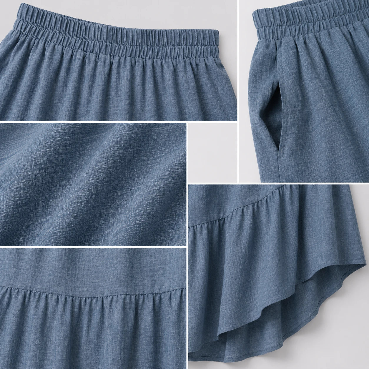 Tiered Elastic Waist Maxi Skirt WHD0606482