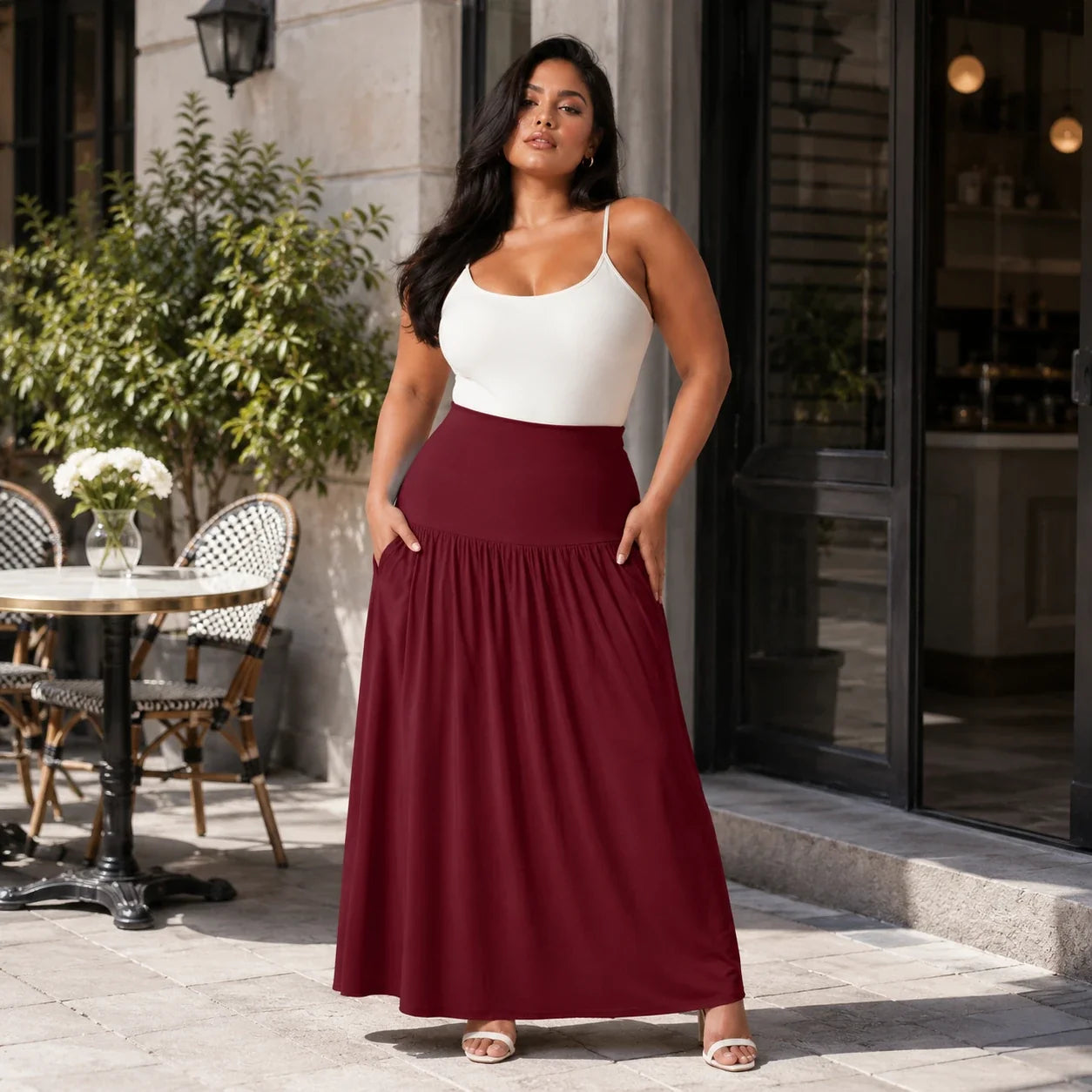 High Waist Maxi Skirt WHD0606484