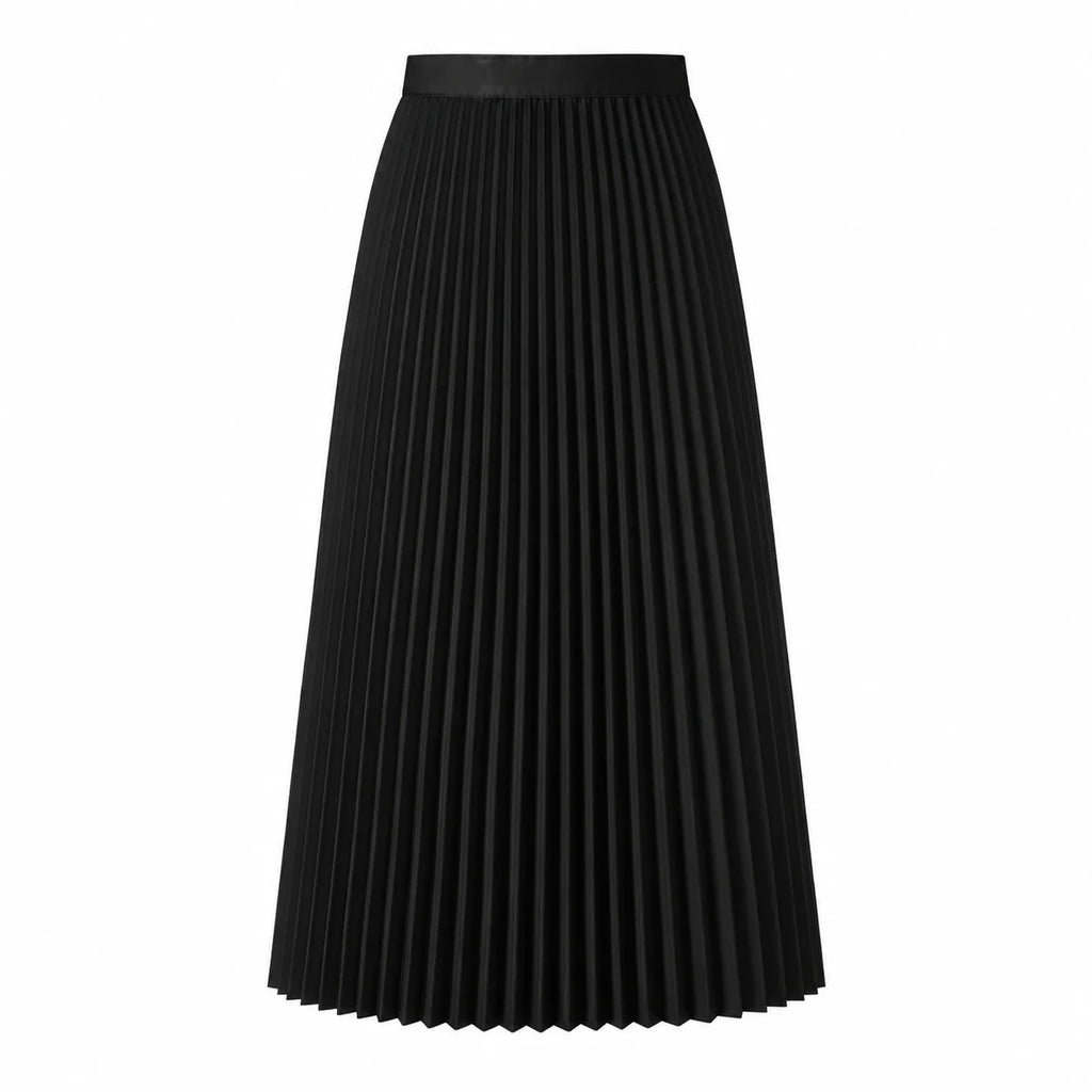 Pleated Elastic-Waist Midi Skirt WHD0606485