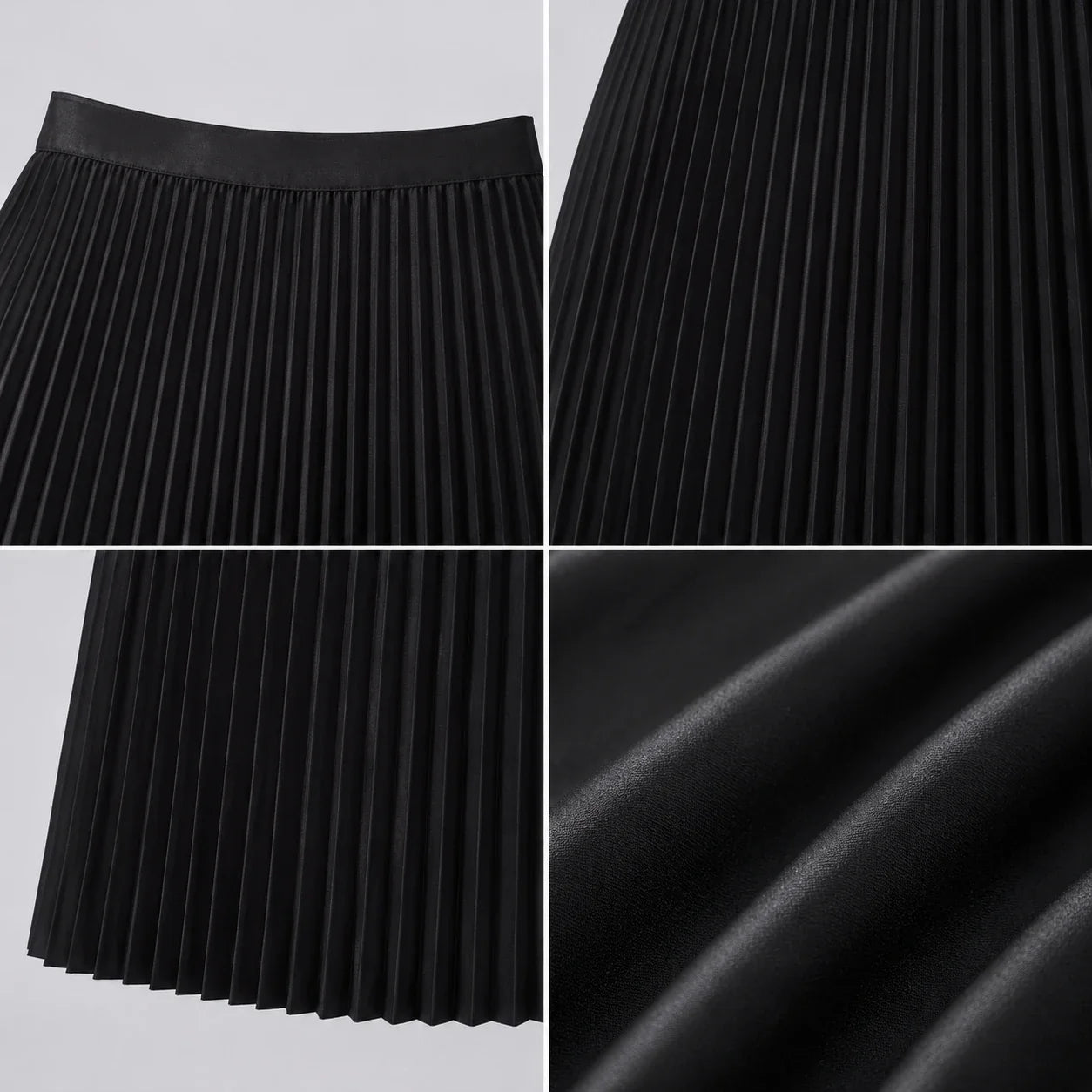 Pleated Elastic-Waist Midi Skirt WHD0606485