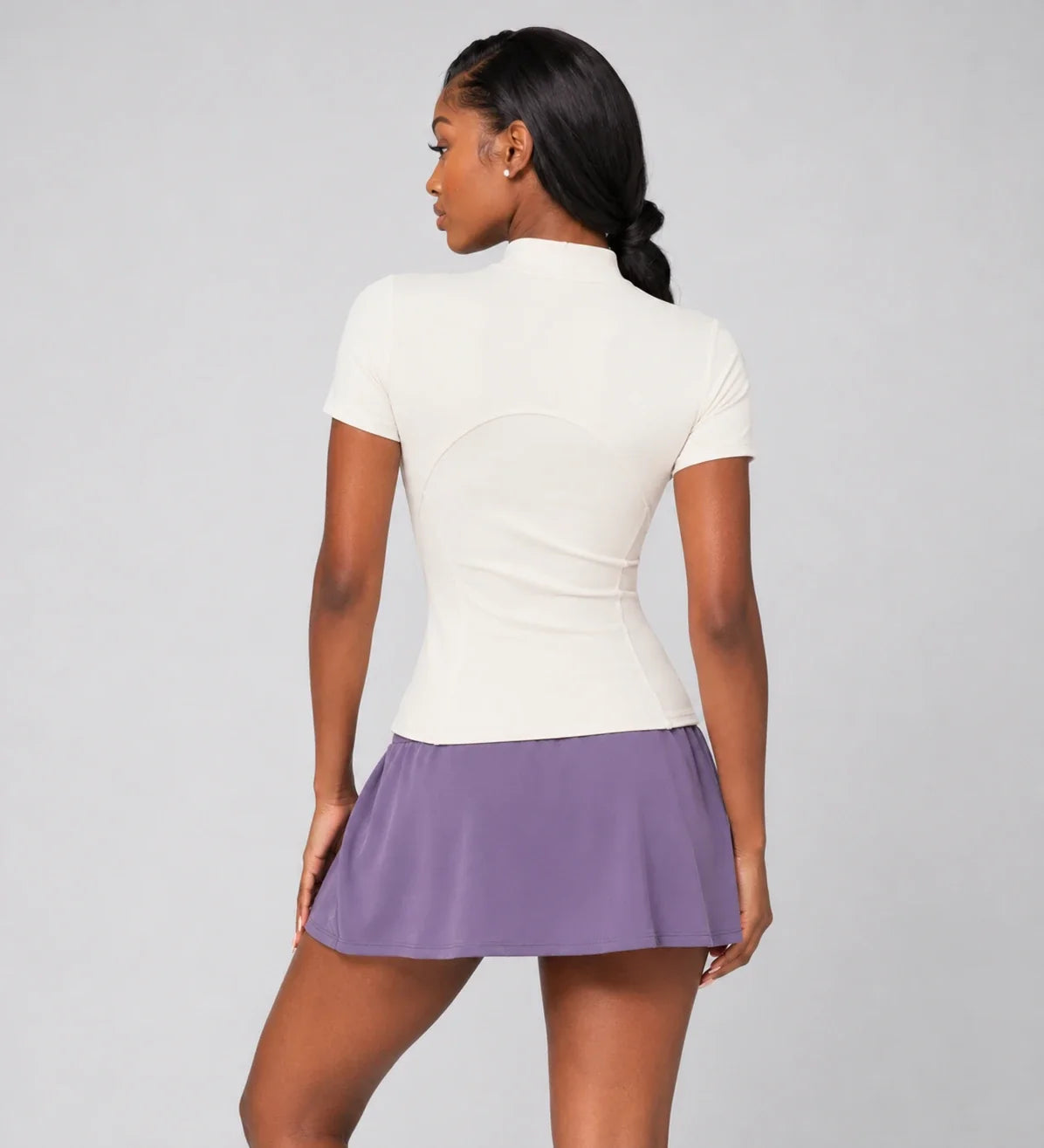 Mock Neck Zip Front Top WHD0606494-JYMW040