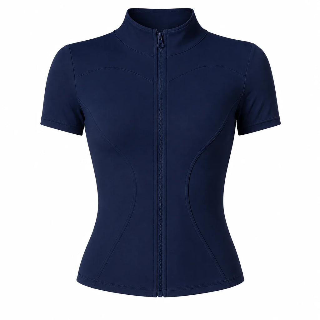 Mock Neck Zip Front Top WHD0606494-JYMW040
