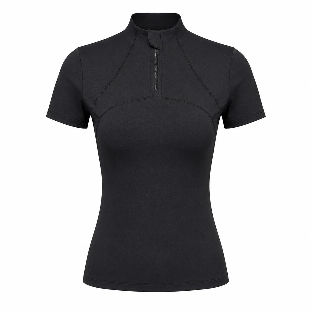 Short Sleeve Zip Active Top WHD0606496-JYWD018