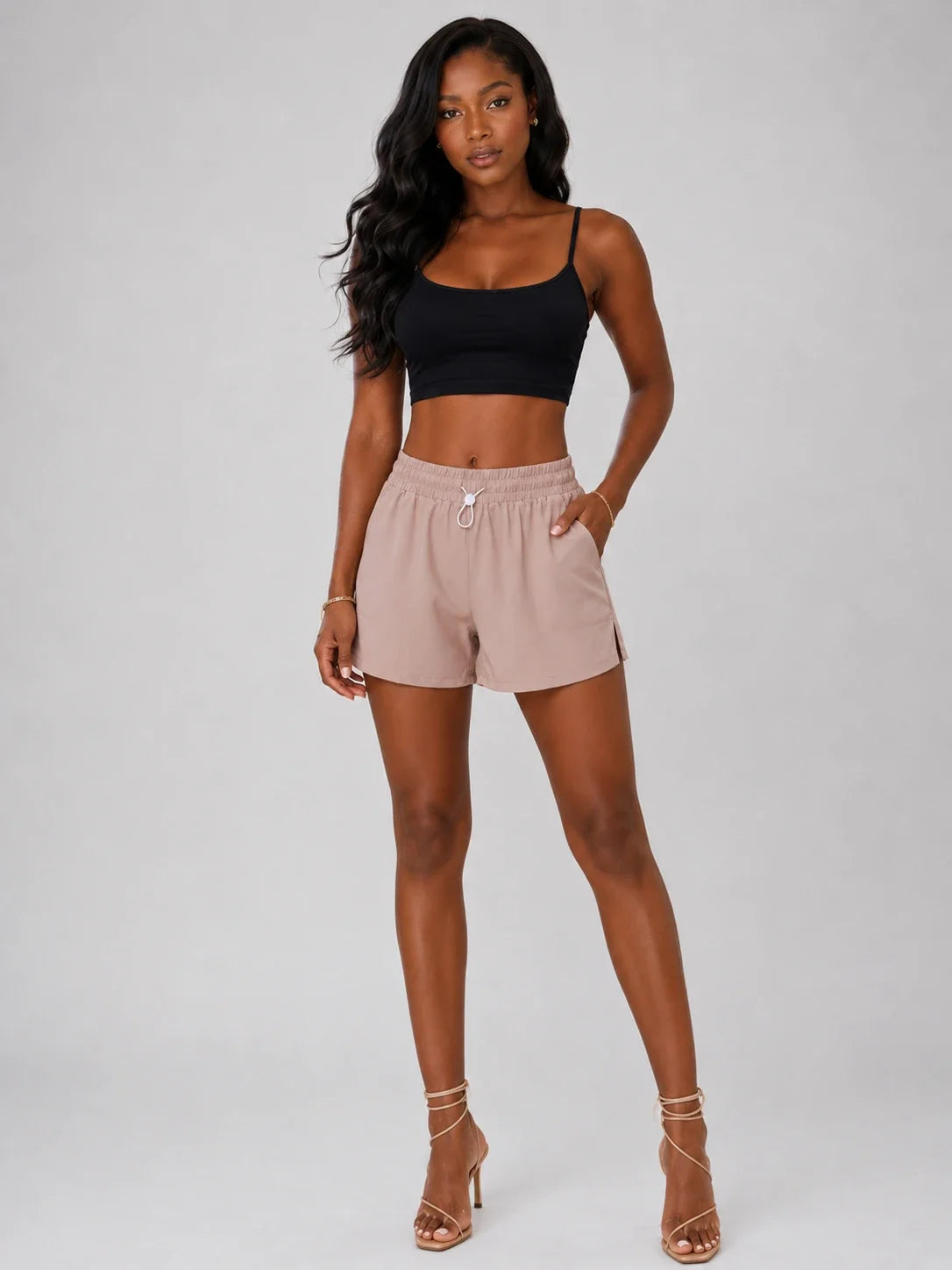 Drawstring High Waist Shorts WHD0606498-JYMA013